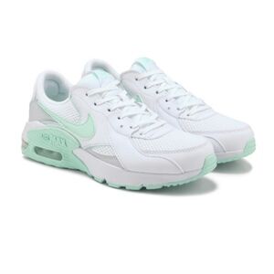 Nike Women's White and Mint Green Air Max Sneakers
